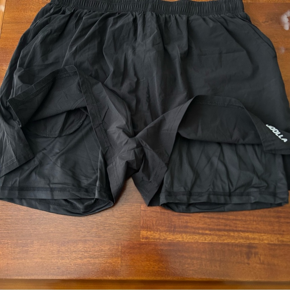 NEW Pudolla Black 2 in 1 Running Shorts 5" Quick Dry Gym Athletic Workout Shorts - Picture 12 of 14